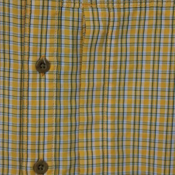 THE NORTH FACE YELLOW PLAID SHORT SLEEVE BUTTON FRONT MEN'S SIZE MEDIUM SHIRT - Picture 5 of 7